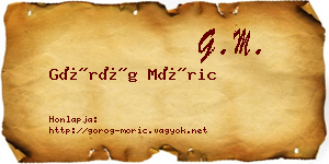 Görög Móric névjegykártya